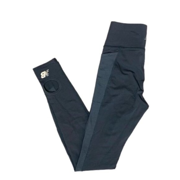 New Balance Stirrup Leggings High rise waist Pants Tights Black Size Small - Picture 2 of 15